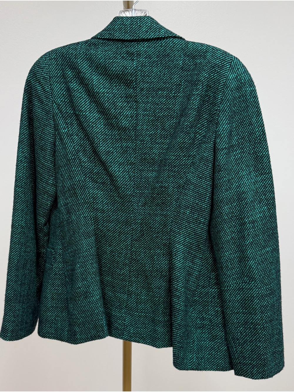 Escada Black and Teal Tweed Jacket Size 38 - Picture 3 of 4